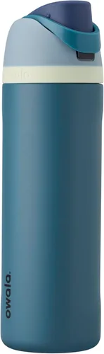 Owala - Botella de agua FreeSip de acero inoxidable con aislamiento, sin bisfenol A, incluye sorbete, para deportes y viajes, 24 oz, Denim Mezclilla