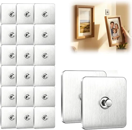 Miniatura 18 de Ganchos adhesivos sin taladros, colgadores de fotos mejorados sin clavos, ganchos adhesivos de montaje en pared para colgar, ganchos de pared sin