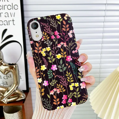 Miniatura 5 de Qokey Funda compatible con iPhone XR, bonito diseño de flores de jardín para niñas y mujeres, patrón mate, suave, ligera, delgada, TPU a prueba