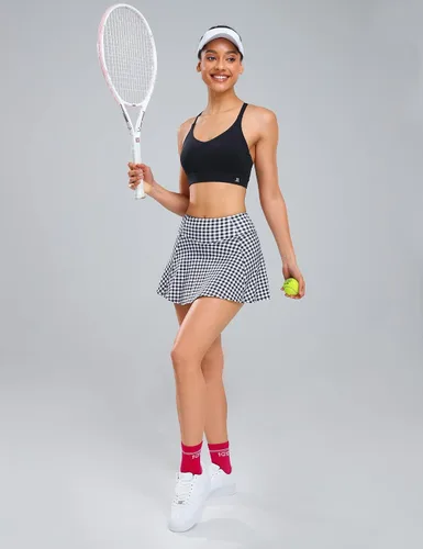Miniatura 9 de 1a1a Faldas de tenis y golf para mujer con pantalones cortos y bolsillos de cintura alta, falda pantalón atlética deportiva