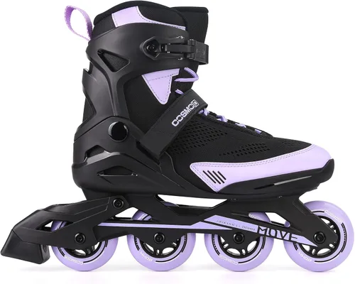 Move - Patines en línea para mujer y hombre, patines profesionales para adultos, para uso en interiores y exteriores, talla 5-12 Negro&Púrpura