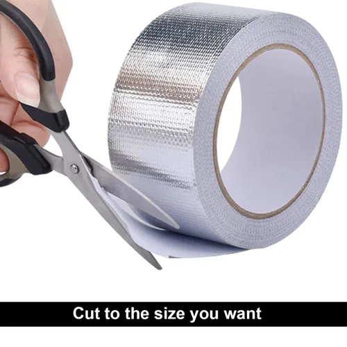 Miniatura 2 de Cinta de papel de aluminio de tela de fibra de vidrio, cinta autoadhesiva ignífuga a prueba de fugas de alta temperatura, cinta adhesiva de lámina