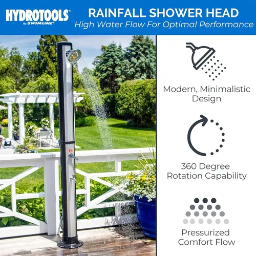 Miniatura 4 de SWIMLINE HYDROTOOLS - Ducha solar de lluvia Niagara de 7 pies para exteriores con tanque de 10 galones y lavado de pies