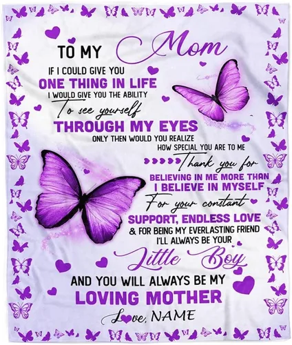 Miniatura 31 de Manta personalizada con texto en inglés «To My Mom from Daughter Wolf I Am Because You are Mom», para cumpleaños, día de la madre, Navidad, manta