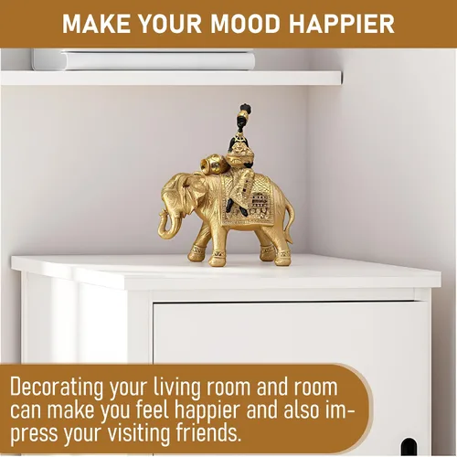 Miniatura 6 de Estatua de elefante de la suerte para decoración del hogar, juego de escultura de elefante africano de 11 pulgadas, figura decorativa para sala