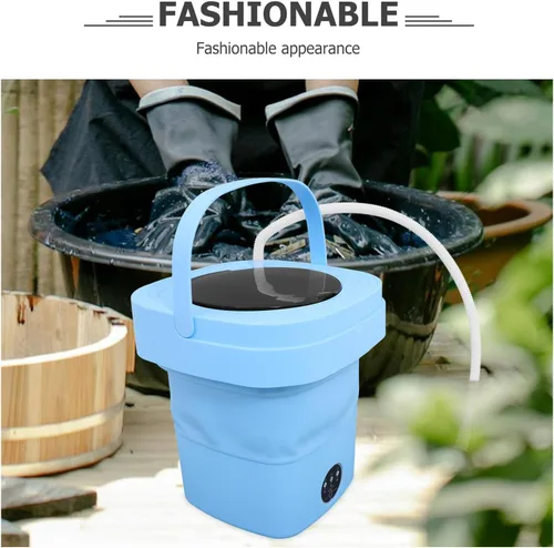 Miniatura 9 de LALAFINA Portable Mini Folding Washer Machine with Spin-dry Function for Home Dormitory Compact Lightweight Collapsible Washer with Modes for Small