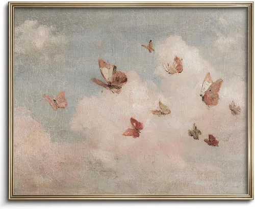 Miniatura 8 de Pintura vintage de paisaje de campo de flores silvestres, arte de pared de paisaje rural de granja, impresión artística de paisaje de jardín