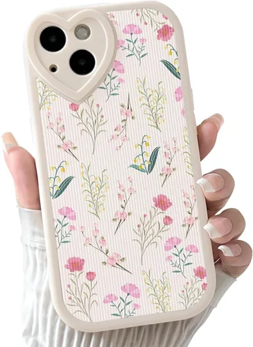 Miniatura 11 de Lovmooful Funda compatible con iPhone 13, diseño floral con lente de amor, protector de parachoques para niñas y mujeres, TPU suave a prueba