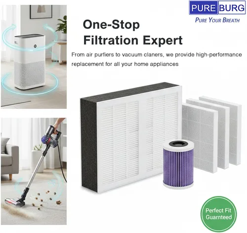 Miniatura 7 de PUREBURG Filtro de repuesto compatible con el purificador de aire inteligente BreathePlus Pro, H13 True HEPA y carbón activado 2 en 1 para limpiar