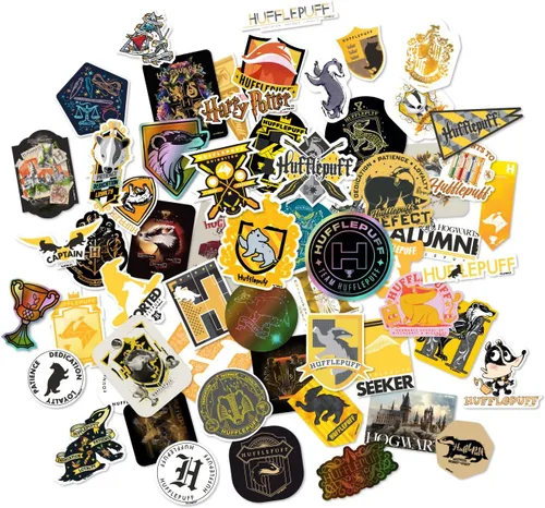 Miniatura 2 de Conquest Journals Harry Potter - Juego de 50 calcomanías de vinilo Hufflepuff impermeables y resistentes a los rayos ultravioleta, ideales