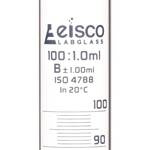 Miniatura 2 de Cilindro graduado, 3.4 fl oz - Tolerancia clase B ± 0.0 fl oz - Base redonda - Graduaciones azules - Vidrio de borosilicato 3.3 - Eisco Labs