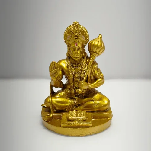 Miniatura 14 de Ídolo de Bajrang Bali Lord Hanuman Ji de color naranja hecho a mano en postura de bendición Ídolo de Dios mono hindú Ídolo para automóvil