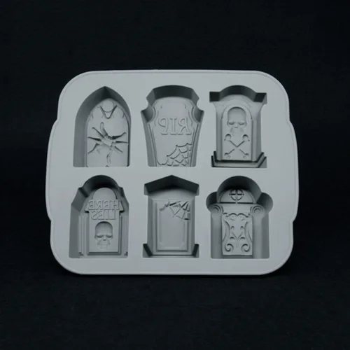 Miniatura 3 de Bandejas de silicona para cubitos de hielo, molde de lápida de Halloween RIP para hielo, dulces, pasteles, jabón