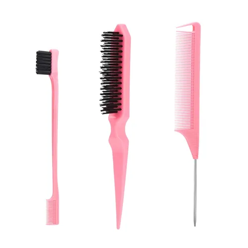 Miniatura 9 de SWEET VIEW Cepillo de cerdas de jabalí para cabello liso y con volumen, antifrizz, cola de caballo elegante, moños y cabello de borde, para peinar