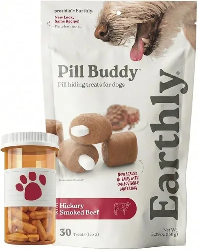 Miniatura 13 de Pill Buddy Naturals de Earthly - Golosinas para ocultar píldoras de pato (sin pollo) para perros - Bolsillo para píldoras de cualquier tamaño - 30