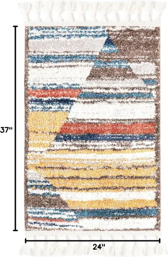 Miniatura 2 de Unique Loom Colección Aramis - Alfombra Zoe (rectangular 2' 0" x 3' 1", Multi/Azul)