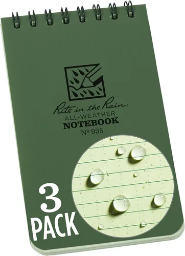 Miniatura 30 de Rite in the Rain - Cuaderno con espiral superior resistente a la intemperie, 3 x 5 pulgadas, cubierta a cuadros color marrón y canela