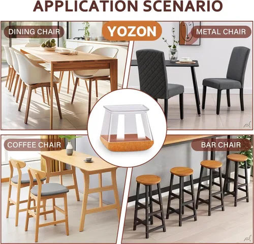Miniatura 6 de Protectores de suelo para patas de silla cuadrados, protectores de suelo para patas de silla de silicona, tapas de fieltro, fortalecimiento