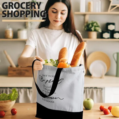 Miniatura 6 de Silkfly 32 piezas inspiradoras bolsa de lona con cremallera reutilizable motivacional bolsa de maquillaje conjunto para mujeres, amigas compañeras