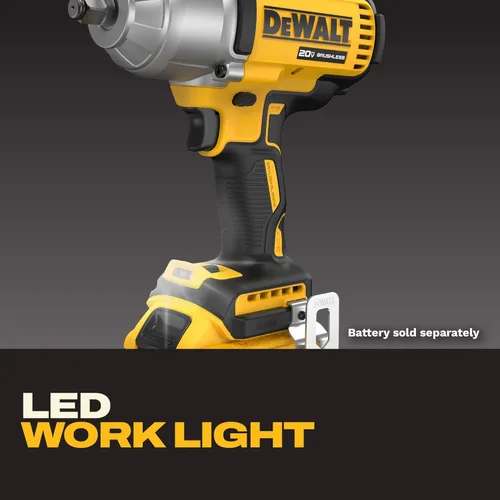 Miniatura 5 de DEWALT Llave de impacto inalámbrica de 20 V MAX, pistola de impacto de 1/2, alto par de 4 velocidades con yunque de anillo de cerdo y luz LED, motor