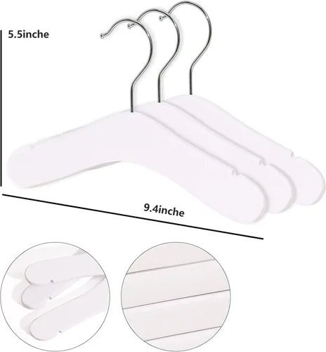 Miniatura 5 de Perchas de madera para bebés y niños, 10 piezas de madera natural para niños, ropa para niños, perchas para ropa de bebé