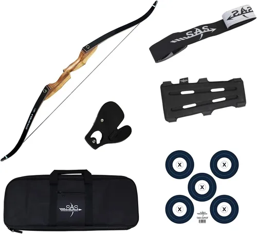 Miniatura 9 de SAS Courage Hunting Takedown Recurve Archery Bow Marrón 60