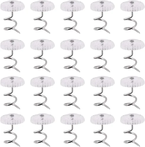 Akstore 100 alfileres de falda de cama con cabezas transparentes para tapicería, fundas y faldas de cama, alfileres de falda de cama (100 unidades)