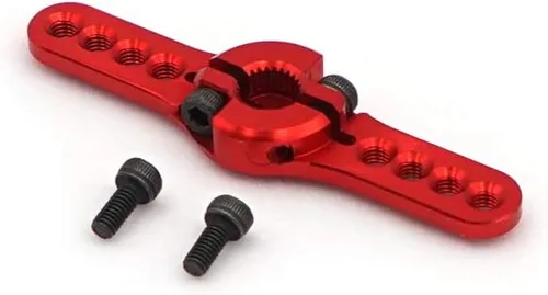 Miniatura 3 de FrSky Brazo servo metálico 6-25T azul y rojo (rojo, doble completo)