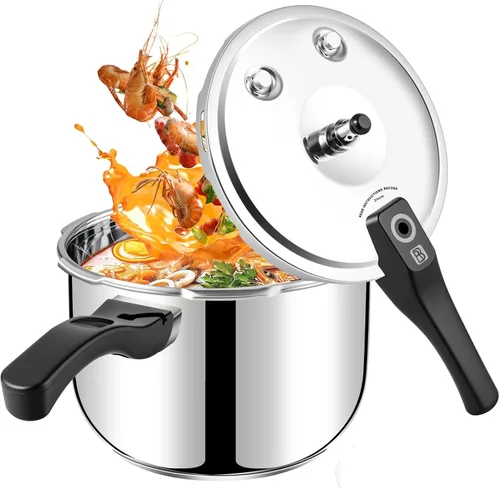 Miniatura 9 de Olla a presión de acero inoxidable 8QT, recipiente a presión resistente de grado alimenticio 304 con válvula de seguridad y mango resistente al