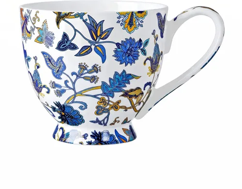 Tazas florales de porcelana de hueso de 16 onzas, elegante taza de té y café floral, apta para microondas y lavavajillas, perfecta para café, té,