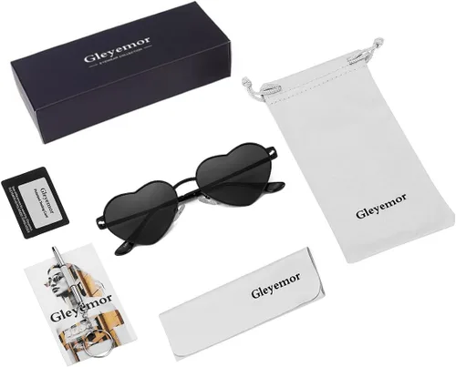 Miniatura 7 de Gafas de sol polarizadas en forma de corazón para mujer, marco de metal, bonitas y encantadoras, 100% protección UV