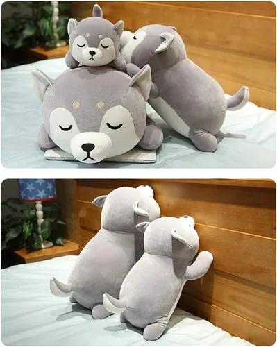 Miniatura 2 de ERDAO Husky - almohada de felpa, animal de peluche Huskie, Almohada de juguete de animales de peluche de Huskie para niños, día de San Valentín