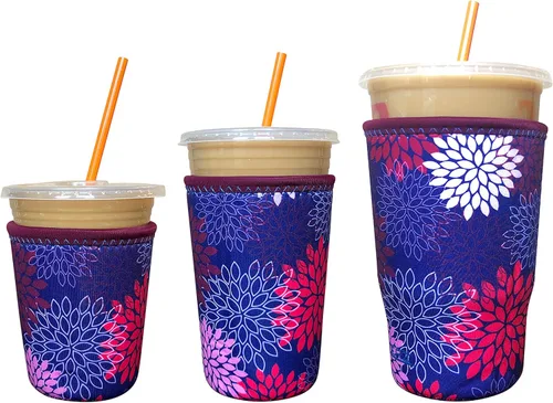 Miniatura 86 de Funda Koverz para café helado, funda aislante de neopreno para taza, se ajusta a una taza de café de 32 Oz., lavable y reutilizable, accesorios