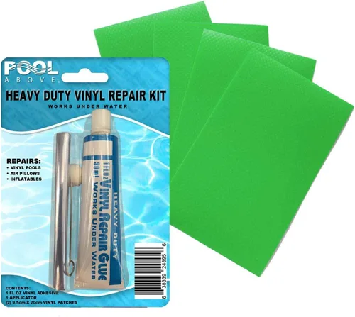Miniatura 2 de Kit de parches de reparación de vinilo resistente Pegamento adhesivo de cemento de vinilo y parches de colores para inflables, barcos, balsas