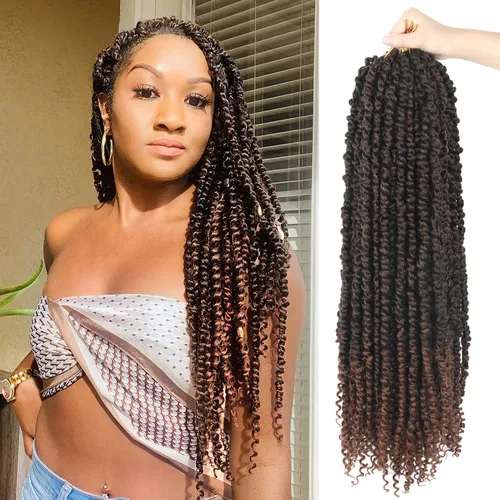 Miniatura 72 de Bileaf Cabello de Ganchillo Passion Twist Pre-retorcido de 10 Pulgadas, 8 Paquetes de Ganchillo Passion Twist, Cabello Corto Passion Twist