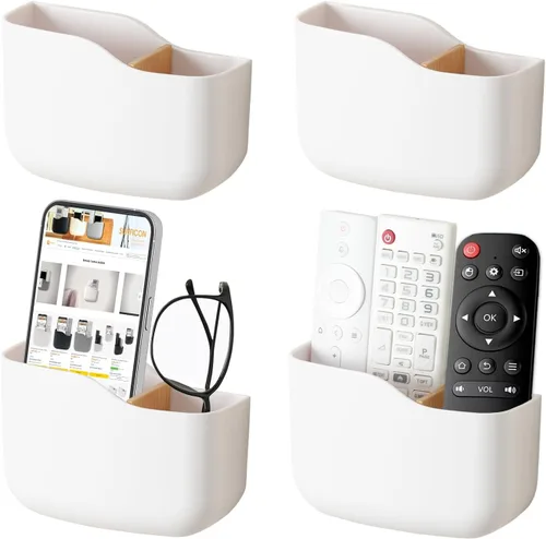 Miniatura 16 de SUNFICON Soporte remoto de montaje en pared, ventilador de TV, soporte de control remoto, organizador de pared, soporte de teléfono para oficina