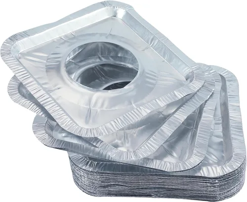 Waytiffer Revestimientos para quemadores de gas (paquete de 50) cubiertas cuadradas de papel de aluminio desechables de 8.5 pulgadas para quemadores