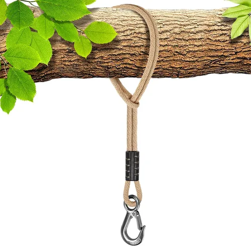 Miniatura 13 de BeneLabel Cuerda de columpio de árbol, 19 pulgadas, correa para colgar para columpio de árbol, gancho resistente, para interiores y exteriores