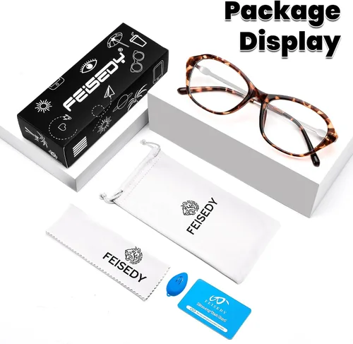 Miniatura 7 de FEISEDY Gafas de luz azul de moda rectangulares para mujer, marcos pequeños retro vintage, gafas de moda de los 90 cuadradas B0255