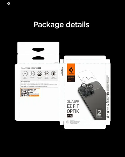 Miniatura 8 de Spigen Protector de pantalla para lente de cámara [GlasTR EZ Fit Optik Pro] Diseñado para iPhone 17 Pro Max iPhone 17 Pro [Compatible con fundas]