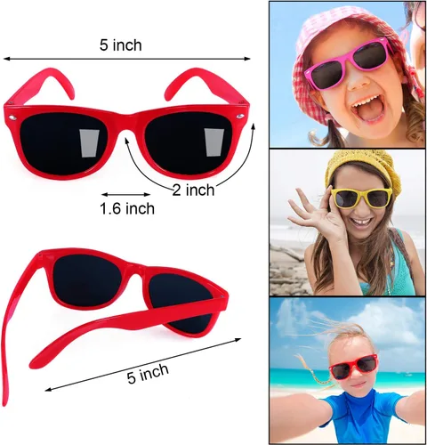 Miniatura 4 de GINMIC Gafas de sol para niños, regalos de fiesta, paquete de 24 lentes de sol de neón de San Valentín para niños, niños y niñas, gran regalo