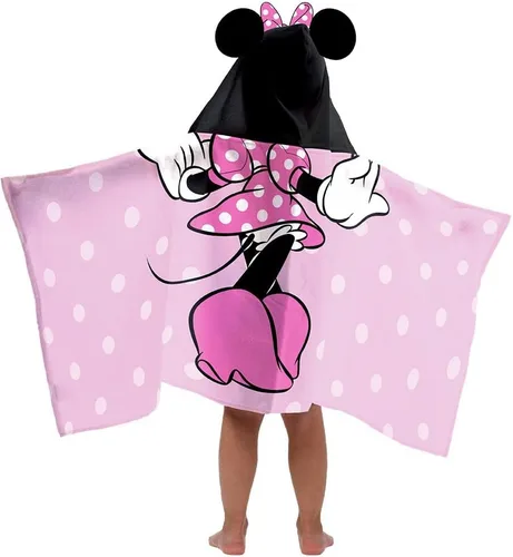 Jay Franco Toalla con capucha para niños, 22 x 51 pulgadas, toalla de baño súper suave con capucha 3D, playa, piscina y viajes, producto con Rosa -