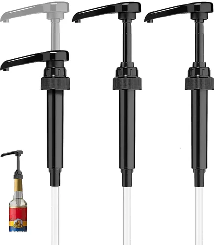 Miniatura 4 de Paquete de 1 dispensador de jarabe de café negro – Se adapta a botellas de jarabe de 25.4 fl oz – Bomba reutilizable para café saborizado, té