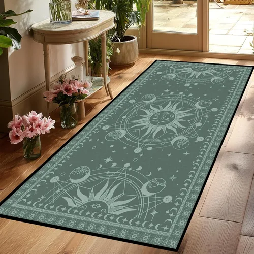 Miniatura 29 de Alfombra de Sol y Luna Boho Alfombras de Área Celestiales para Dormitorio Residencia Universitaria Sala de Estar Bohemia Oculta Creciente Solar