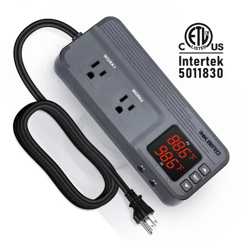 Miniatura 2 de Inkbird ITC-608T Controlador de Temperatura con Sensor de Temperatura Dual AC Termostato de Salida de Doble Etapa con 12 Períodos de Tiempo por