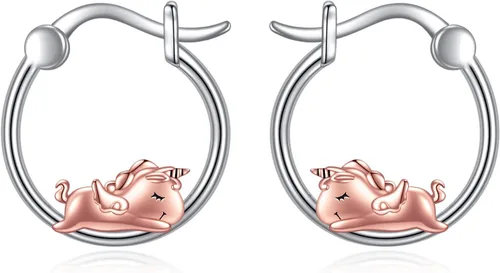 Miniatura 88 de VONALA Bonitos aretes de aro de plata de ley 925, regalos de cumpleaños para mujer