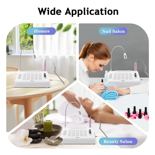 Miniatura 6 de Máquina de manicura 5 en 1 para taladro de uñas, 30000 rpm, secadora de lámpara de uñas eléctrica, colector de polvo de uñas para manicura de uñas