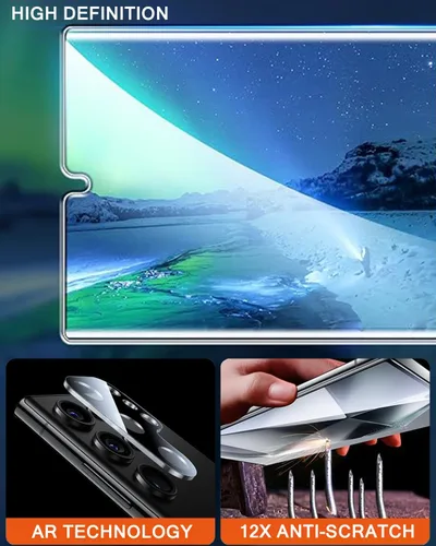 Miniatura 5 de Protector de pantalla de privacidad compatible con Samsung Galaxy S24 Ultra, vidrio templado con protector de lente de cámara, compatible