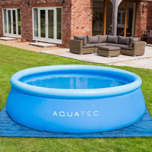 AQUATEC Alfombrilla de suelo para piscina infantil – Protector duradero para el suelo de la piscina | 3 opciones de tamaño – 8 pies/10 pies/12 pies