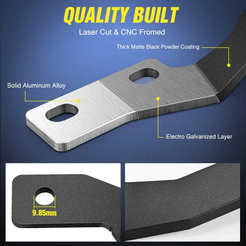 Miniatura 2 de Nilight Soporte de luz de zanja, bisagras de capó, kit de soporte de montaje para luz LED auxiliar todoterreno para luz de trabajo en Toyota 4Runner